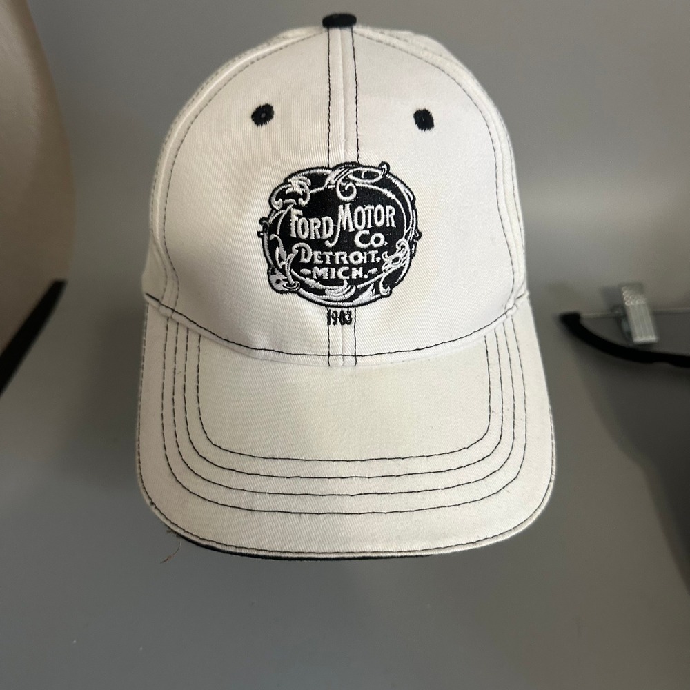 Ford Motor Co Detroit Mich 1903 White Cotton Baseball Cap Hat Official Licensed